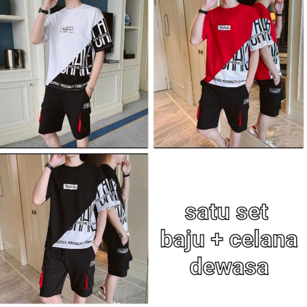 ナ BISA COD / STELAN Pitate  BAJU + CELANA / SATU SET / baju pria / baju kekinian - mukzhop READY 81B