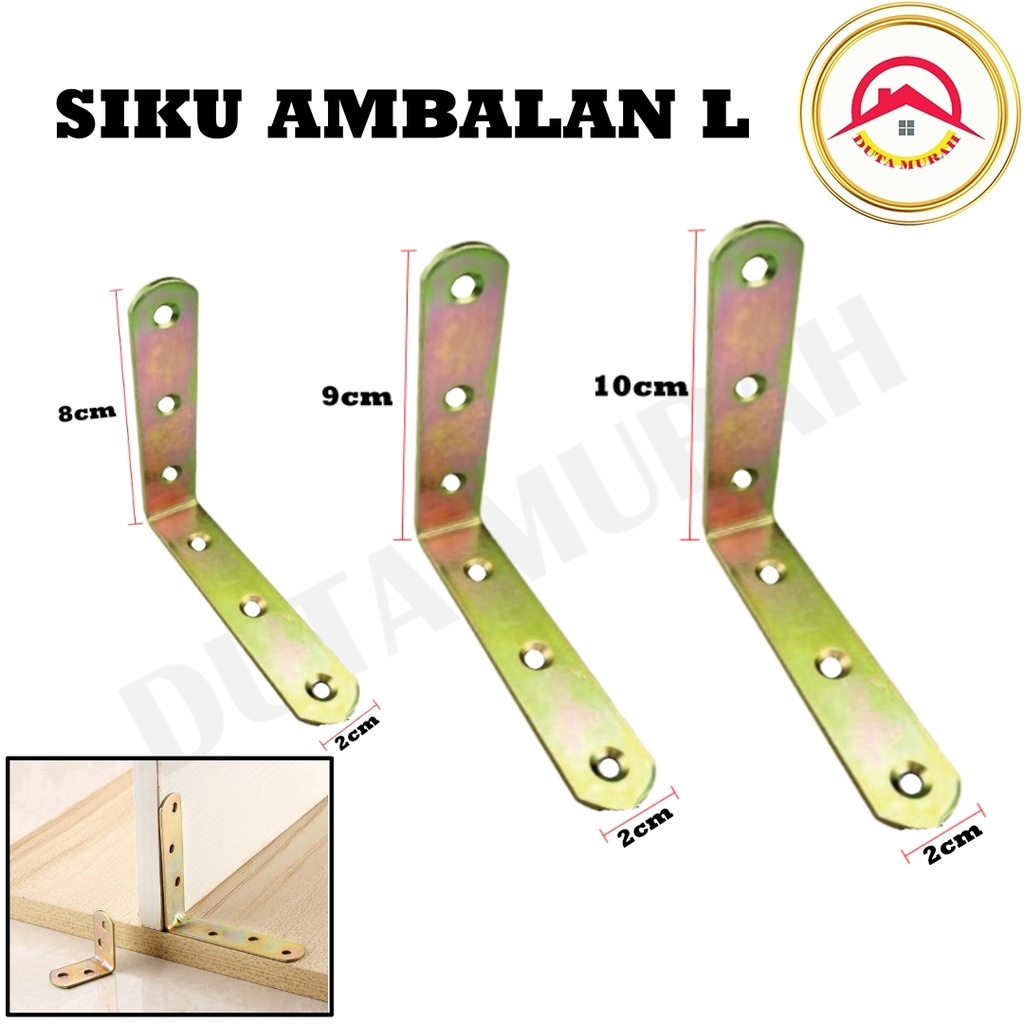 Siku Rak Verseng / Plat Siku L Besi 2cm, 3cm, 4cm, 5cm, 6cm, 7cm, 8cm, 9cm, 10cm (Penyangga Kayu)