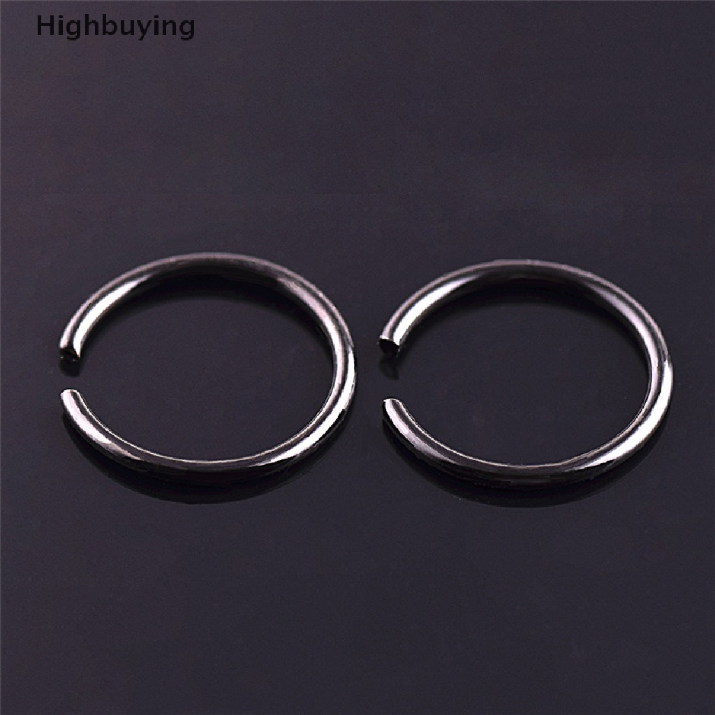 Hbid Fashion 40 Pcs Warna-Warni Stainless Steel Cincin Hidung Bibir Hoop Perhiasan New Glory