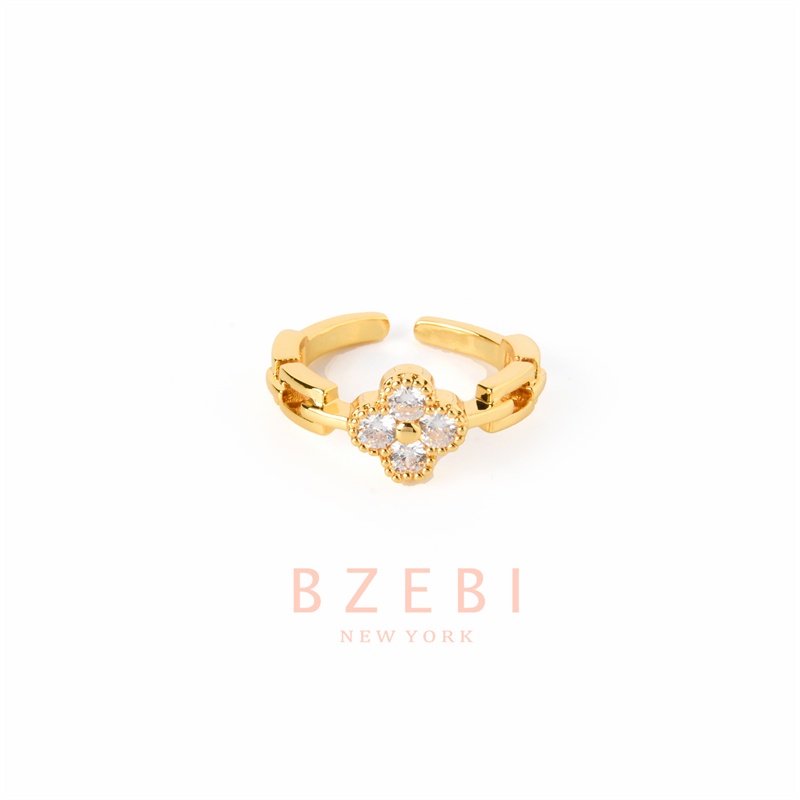 Bzebi Cincin Emas Berlian 18k, Cincin Terbuka Ajustable, Anti Karat, Gaya Korea, Aksesoris Fashion Wanita, Aksesoris Sehari-Hari, Perhiasan Premium, Hadiah Ulang Tahun Dengan Box 1087r