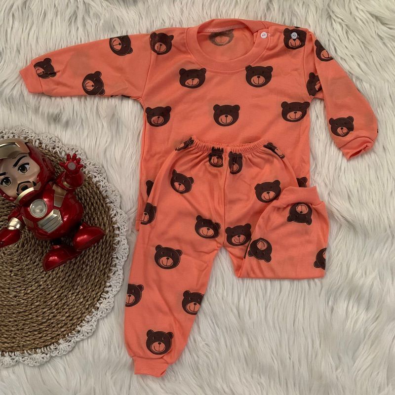 setelan baju bayi oblong bear setelan piyama anak usia 3-12 bulan |Fashion