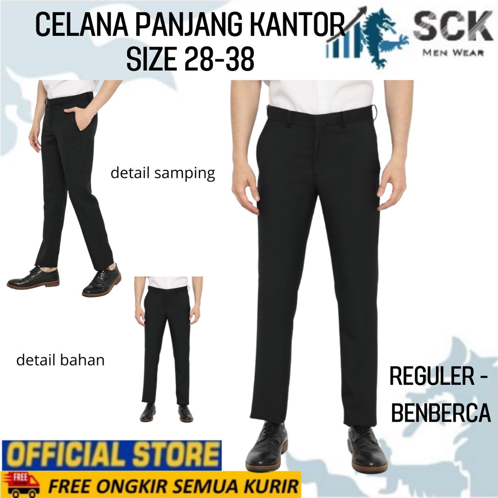 Celana Panjang Pria BENBERCA KANTOR SLIM kuran 28-38 / Pakaian Kerja Formal Laki-laki / Bawahan Basic Halus - sckmenwear GROSIR