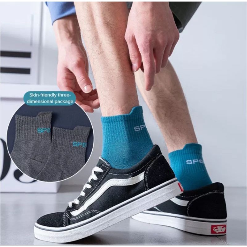 sport socks pendek 3/4 kuping kaos kaki olahraga pria wanita unisex