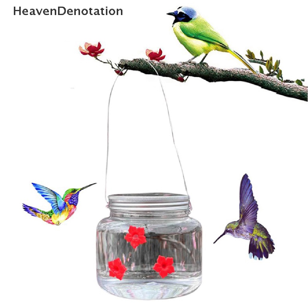 [HeavenDenotation] Bird s Produk Burung Hias Mason Jar 3-Port Hummingbird s Untuk Outdoor Deck Teras Halaman Taman HDV