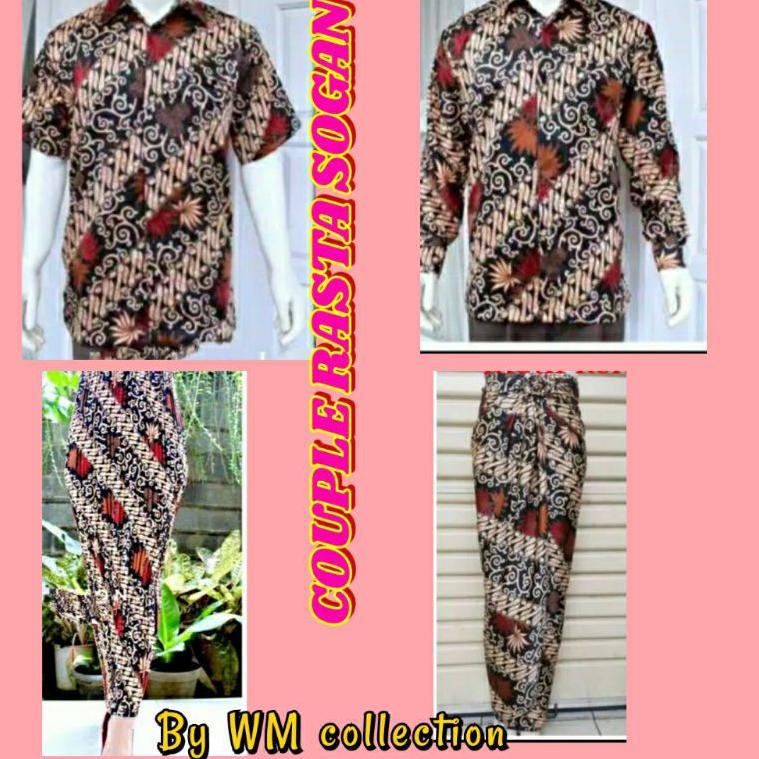 Siap Kirim WM> COUPLE BATIK  Kenanga / Rasta Merah KEMEJA BATIK RASTA Merah HEM BATIK KENANGA  Maron