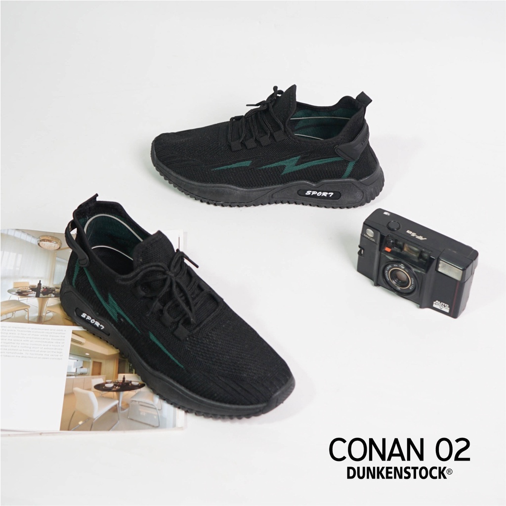 Dunkenstock Conan02 Sepatu Sport Pria Elegan Sneakers Cowok Casual Size 40-44