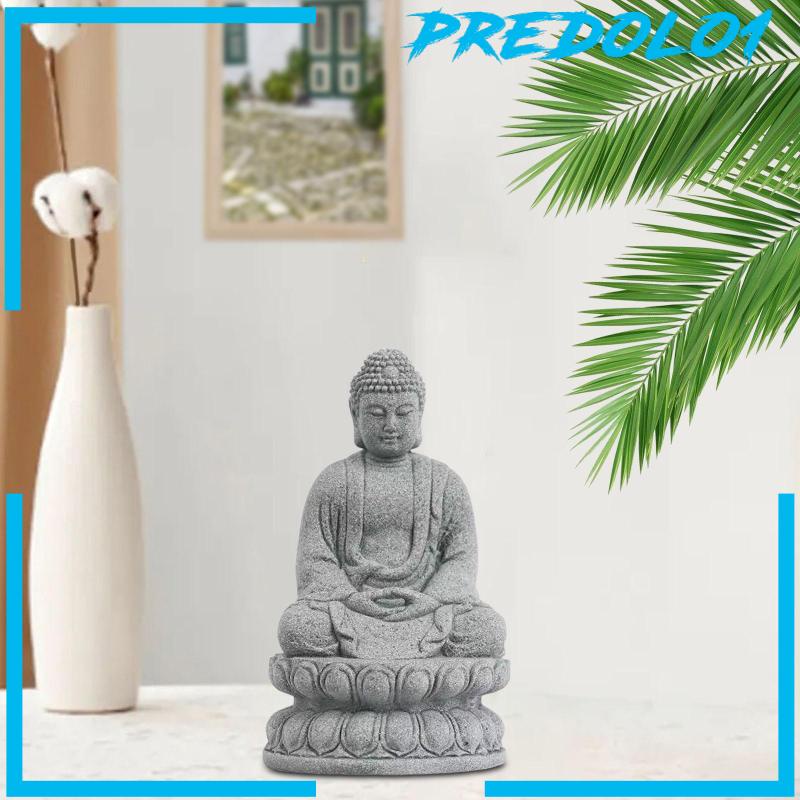 [Predolo1] Patung Buddha Batu Pasir Figurine Fengshui Kecil Untuk Dekorasi Desktop Teras