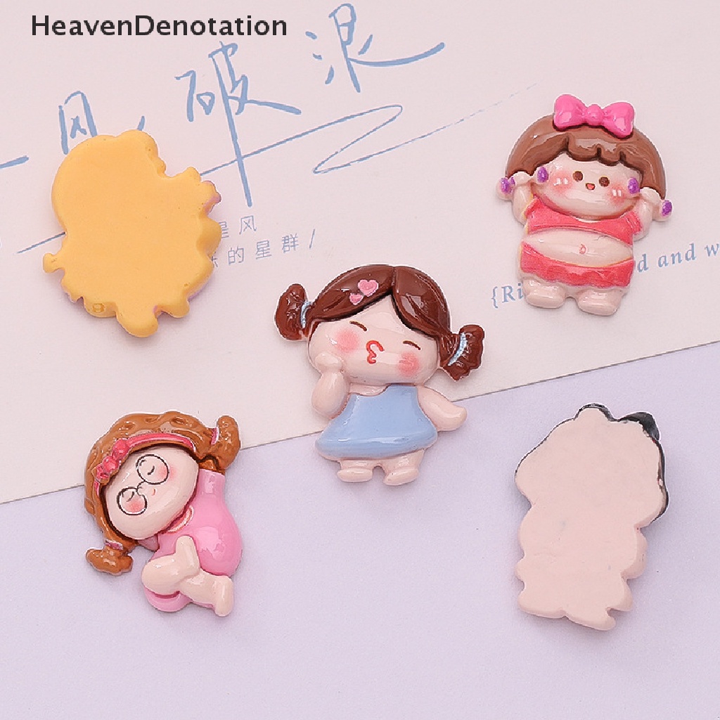 [HeavenDenotation] 10 Pcs Lucu Kartun Resin Olahraga Gadis Flatback Cabochon Cocok Telepon Deco Bagian Scrapbooking Kerajinan DIY Rambut Busur Aksesoris HDV