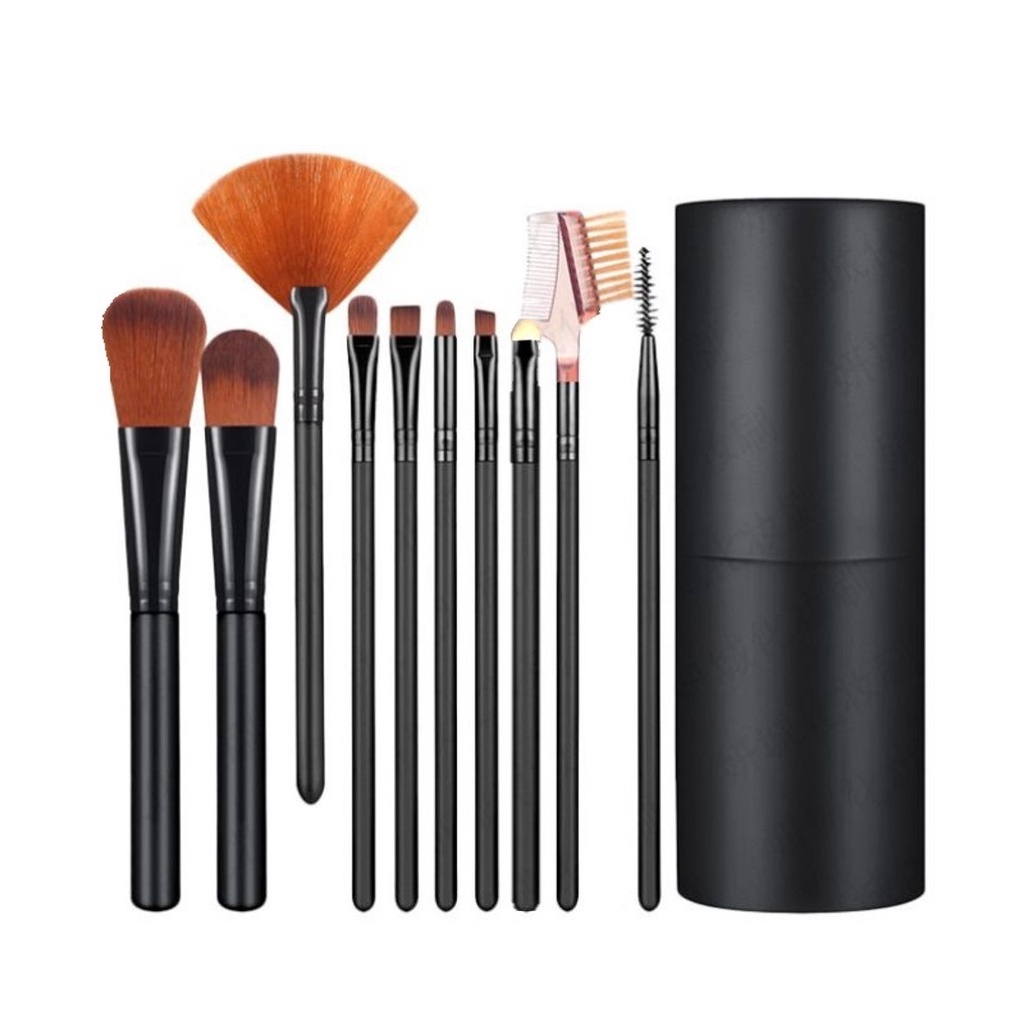 ELFYDO - Kosmetik Wanita Makeup Kuas Set Tabung Brush 10in1 Set In Tube Brushset Makeup