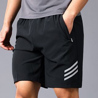 GO!CPG1039 Celana Pendek Boxer Polos Pria Wanita Unisex Motif Garis Samping Short Pants Sport Olahraga Santai