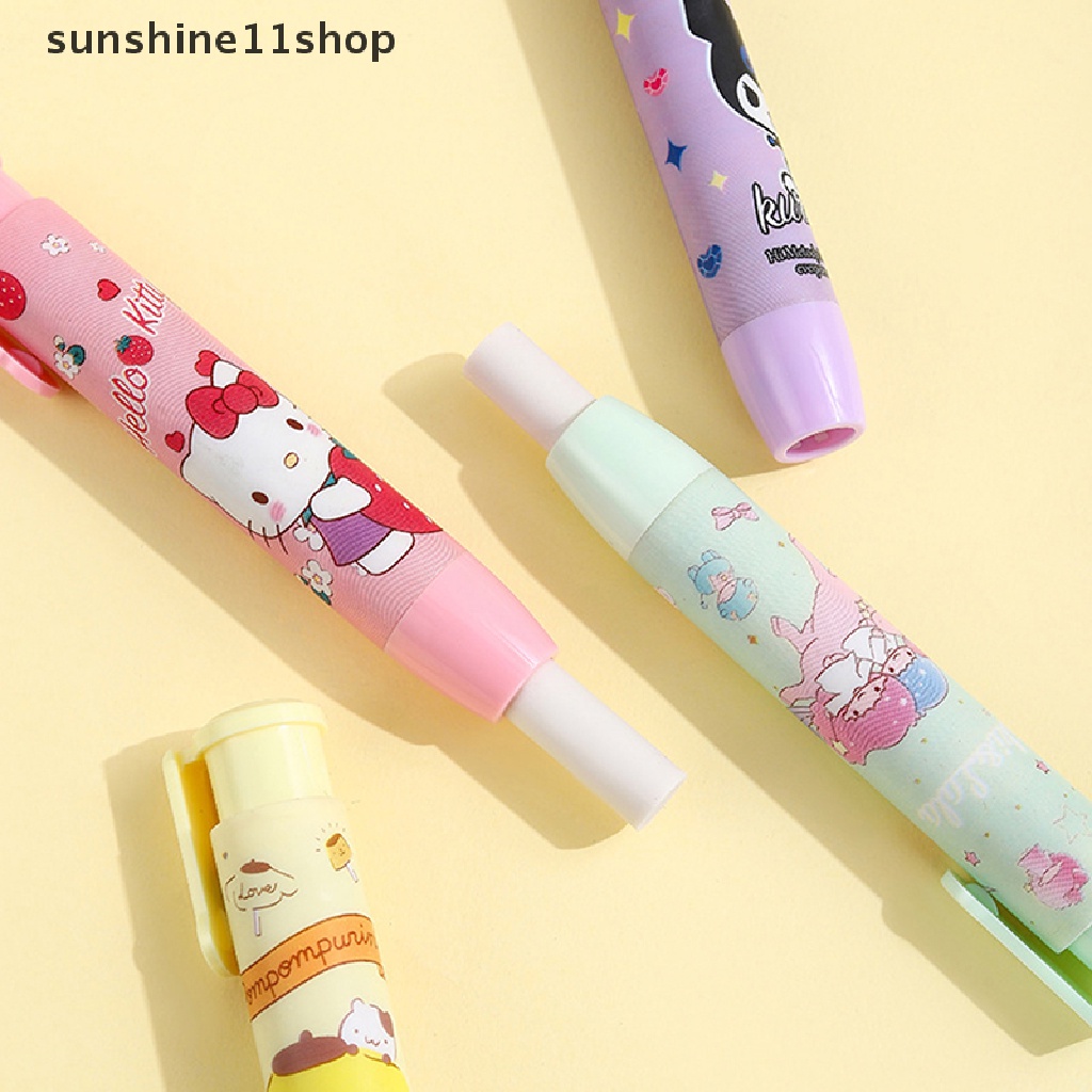 Sho Lucu Kreatif Ditarik Penghapus Kartun Kawaii Manis Menekan Penghapus Pensil Karet Lembut Refill Core Untuk Anak-Anak Art Wrig Erasers Pen Alat Tulis Kantor N