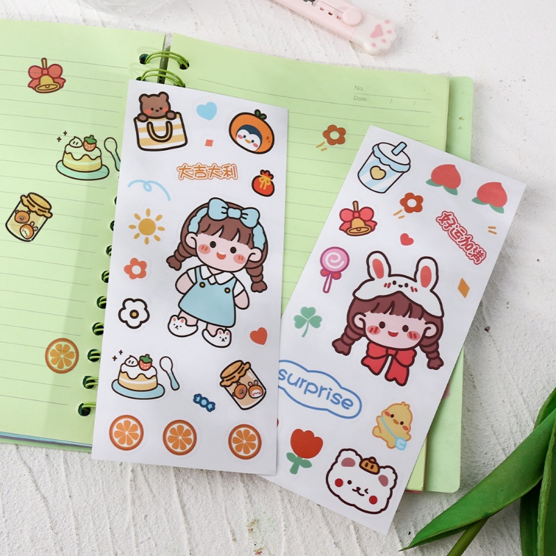 [Harga Grosir] Tahan Air Alat Tulis Aksesoris Hias DIY Diary Stiker Hias Gadis Lucu Cangkir Air Stiker Perlengkapan Kantor Sekolah Little Bunny Handbook Stickers