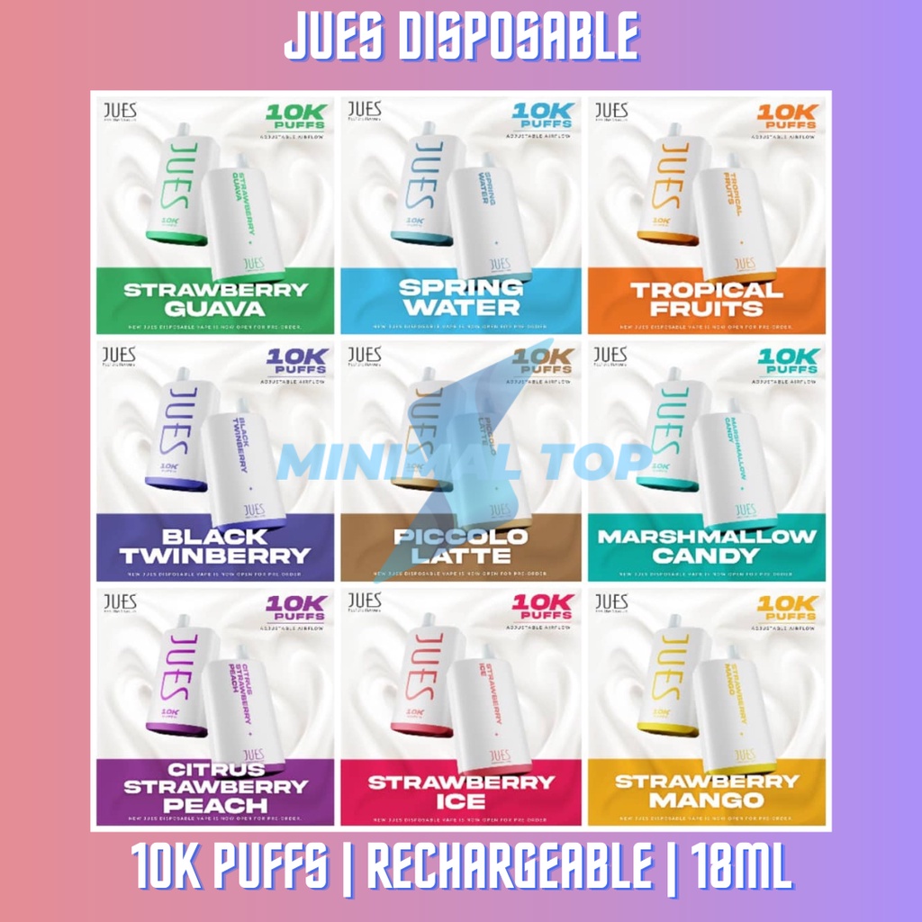 JUES 10k Puffs Disposable Pod - All Flavors - Rechargeable 10000 puffs 18ml