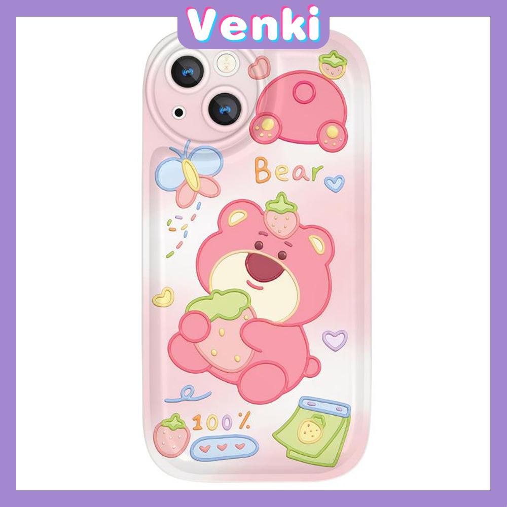 Case For iPhone 11 Soft TPU Air Cushion Case Glossy Cute Cartoon Dog and Bear Airbag Shockproof Camera Protection Compatible for iPhone 14 13 12 11 Pro Max 7 8Plus