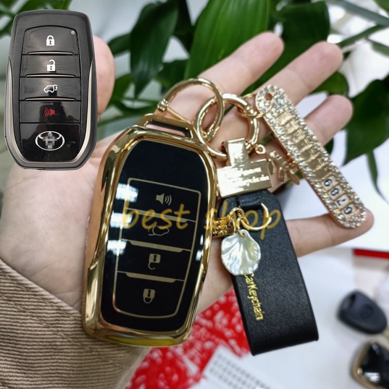 FORTUNER Soft TPU Car Remote Key Case Cover Holder Shell Untuk Toyota Camry Corolla C-HR CHR RAV4 Prius Camry Scion Prado Fortuner2022