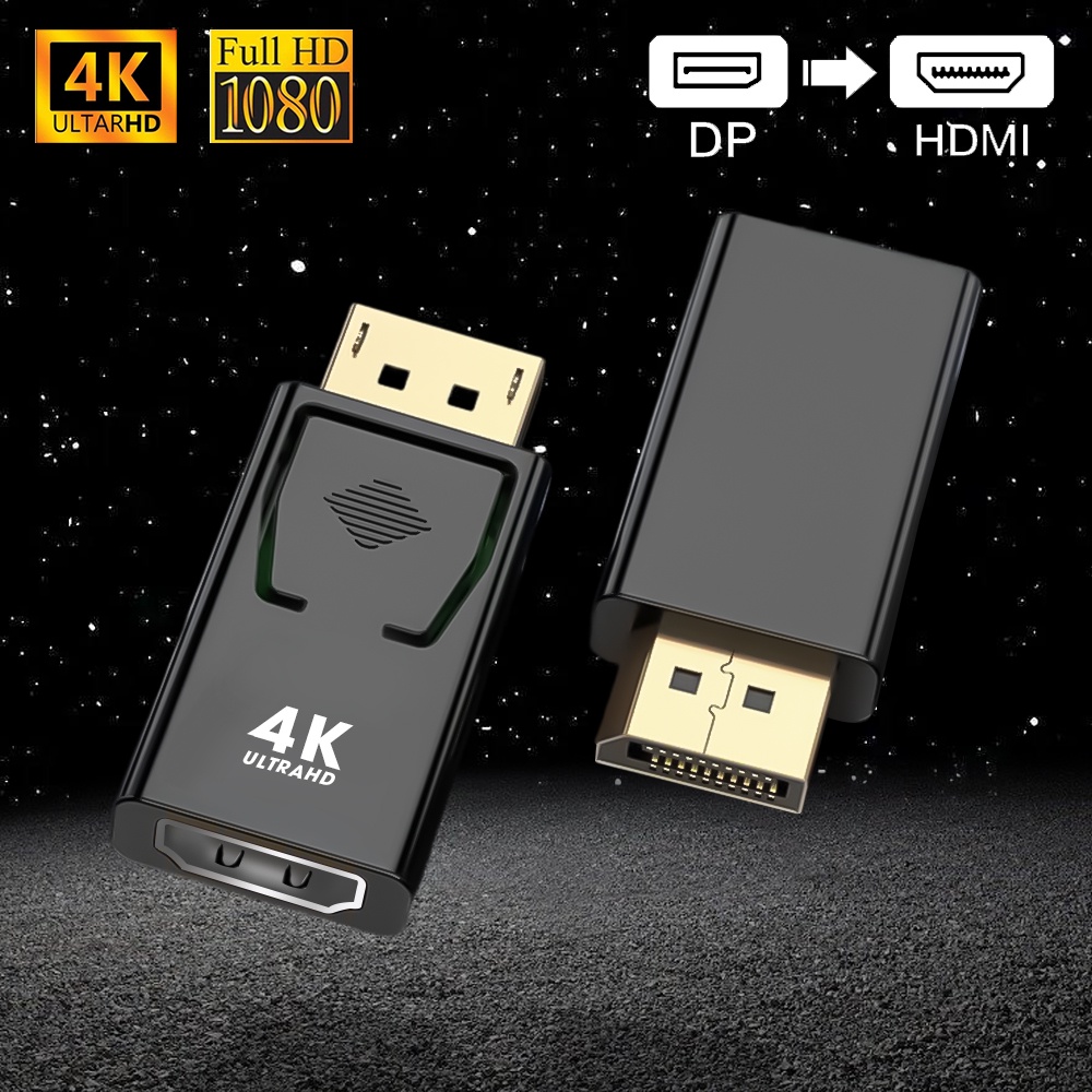 Adaptor DP Ke HDMI/Adapter Kompatibel DP Ke HDMI/1080P/4K HD Video Converter/Untuk Komputer &amp; Televisi &amp; Proyektor/Aksesoris Komputer