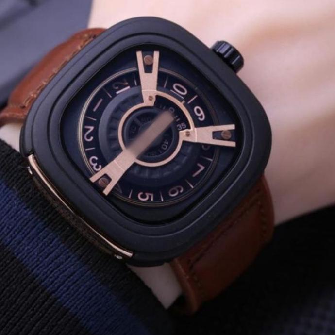 Limited |KBM|Jam tangan pria sevenfriday premium kulit uk 4,5||jam tangan fashion murah
