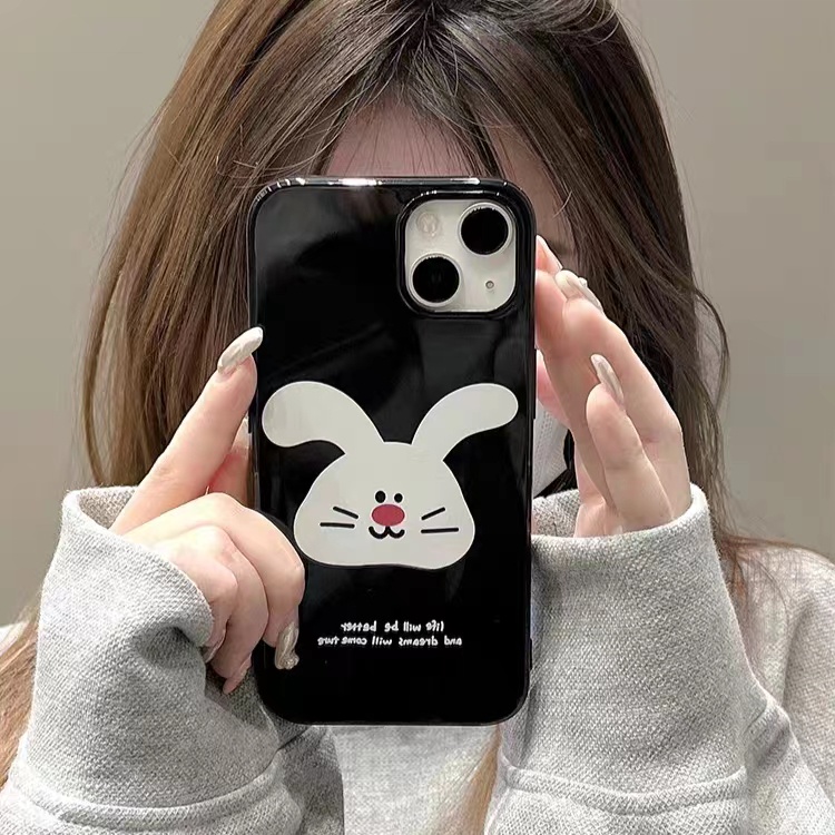 IPHONE Ins Pola Kartun Kelinci Cocok Untuk Iphone14 14pro 14plus 13 13mini 13pro 13prm iPhone12 7Plus 8Plus Xr XS 13 12mini Pro Max Empat Sudut Casing Ponsel Tahan Guncangan