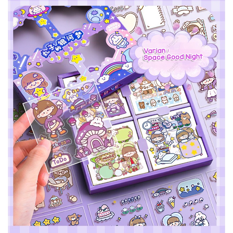 Isi 100 Lembar Sticker Deco Aesthetic Lucu Momo Stiker Anti Air Tumblr DIY Hp Stiker Motif Kartun Momo Halloween Lucu ala Korea Buku Diary Memo Catatan Harian Anak Sekolah Alat Tulis Bahan Stiker Transparant Bisa Untuk Kado Ulang Tahun @banyak