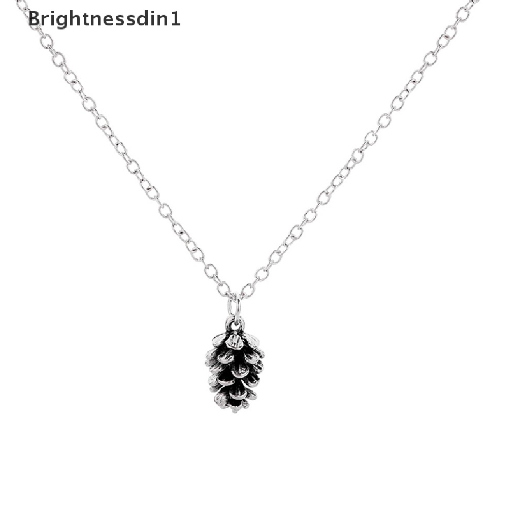 [Brightnessdin1] Spesimen Tanaman Kacang Pinus Sederhana Baru Kalung Liontin Pinus Kerucut Acorn Pendant Butik