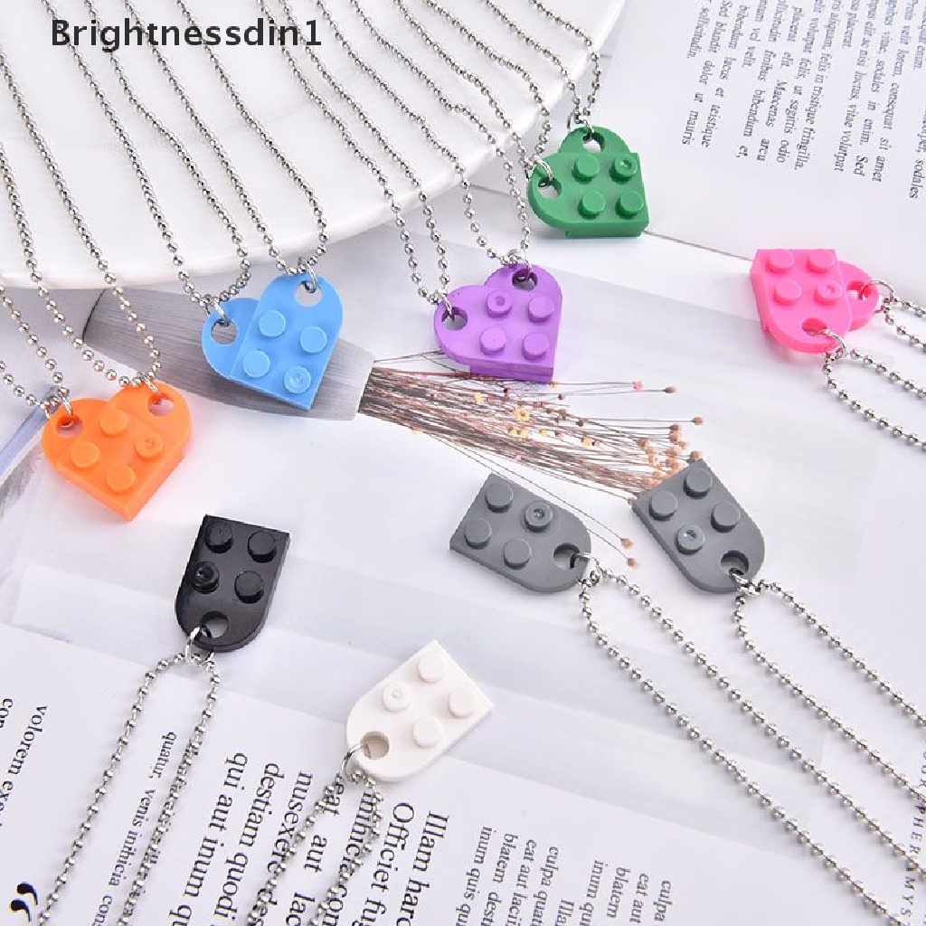 [Brightnessdin1] 2 Pcs Lucu Cinta Hati Bata Liontin Kalung Pasangan Persahabatan Wanita Pria Elemen Butik