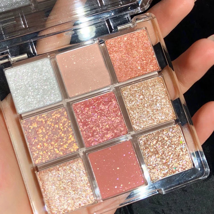 Eyeshadow Desert Rose Eyeshadow Los Angeles Girls Eyeshadow Nine-grid Sembilan Warna Transparan Acrylic Pearlescent Matte Eyeshadow Palette Kosmetik