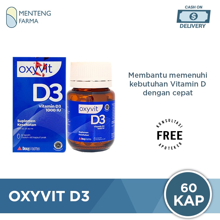 Oxyvit D3 60 Kapsul - Suplemen Vit D3 1000 IU