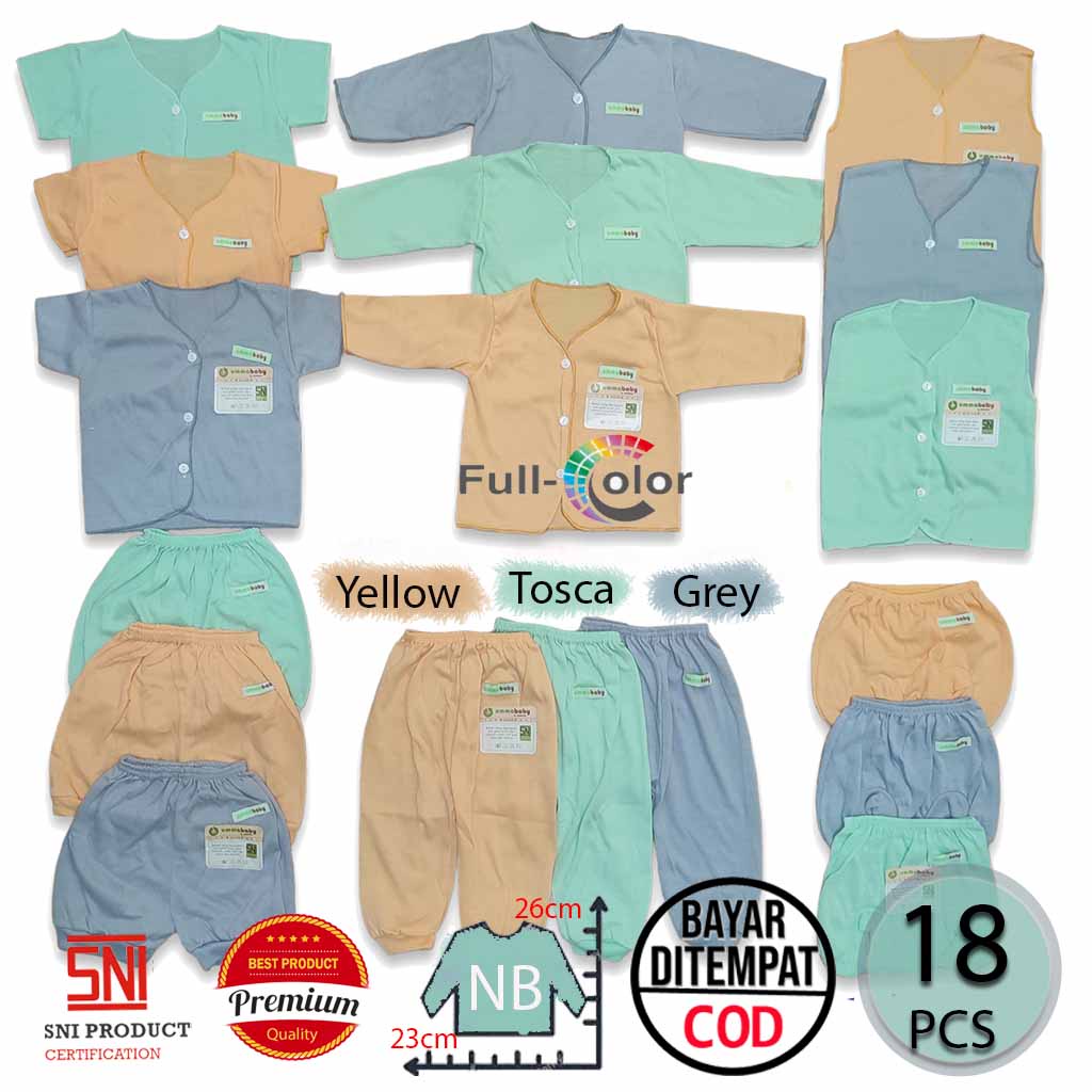 18 PCS Paket Baju Bayi Laki Perempuan Celana Bayi Setelan Bayi Baju Bayi Newborn Baju Bayi Baru Lahir Baju Bayi Cewek Cowok / Paket Baju Bayi Newborn Celana bayi Paket Lengkap Baju Bayi Newborn / Perlengkapan Bayi Baru Lahir Kado Gift Set Baby Girl Boy