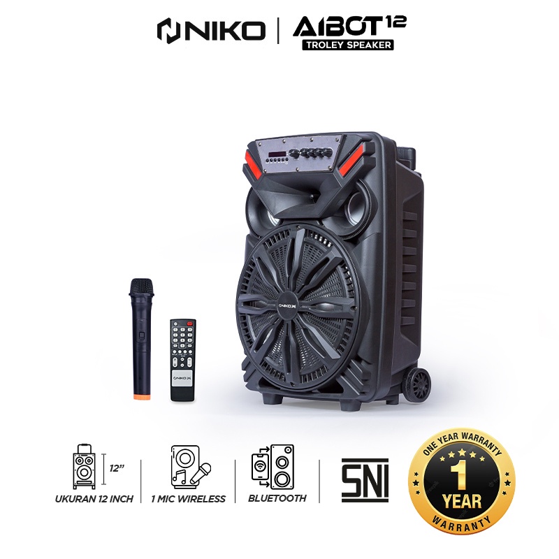 NIKO Speaker Portable Trolley Slank AIBOT 12 / 15 MURAH GELEGAR