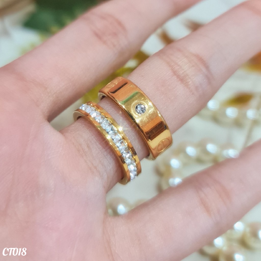 PGX Cincin Titanium Couple Tunangan Aksesoris Fashion Perhiasan Anti Karat - CT018