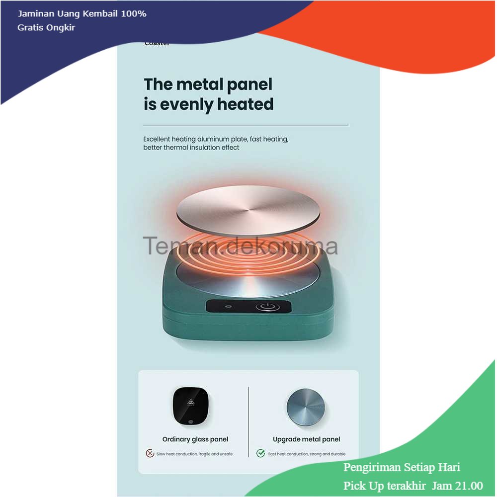 TD - GLS PURRINI Tatakan Pemanas Gelas Coffee Cup Warmer Heating Pad Coaster - WJ-NB03