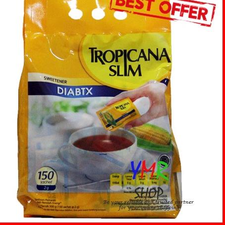 

☼ Gula Tropicana Slim Diabtx Sweetener Jagung Diet 150 Sachet Halal ❇