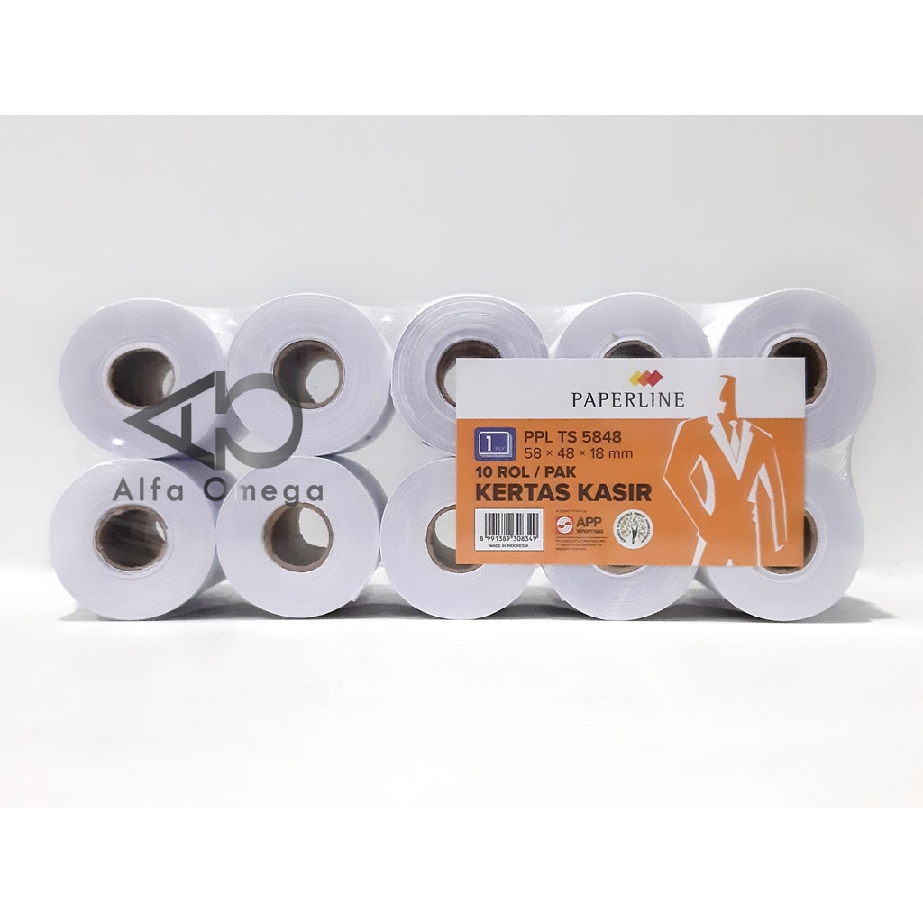 

Kertas kasir struk telstruk Paperline 58 x 48 x 18 mm isi 10 roll