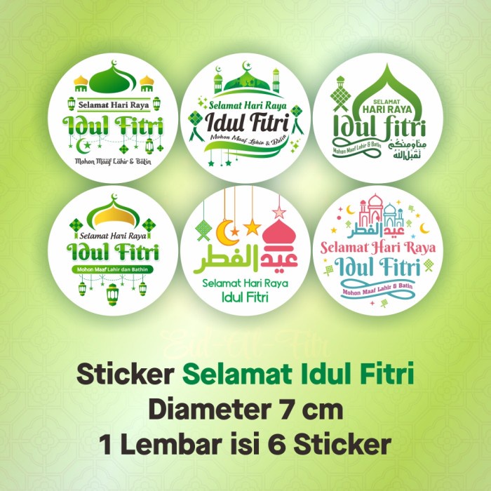 

Sticker Label Ucapan Selamat Idul Fitri Stiker Lebaran Segel Tag Toples Jar Kado Bingkisan Hampers Amplop Ucapan Bundar 7 cm (1 lembar isi 6 Stiker)