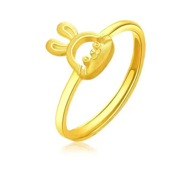 Benmingnian Baru Melubangi-out Rabbit Ring, Dua Belas Zodiak Cincin, Cincin Hewan Yang Indah, Hadiah Kecil Untuk Pacar