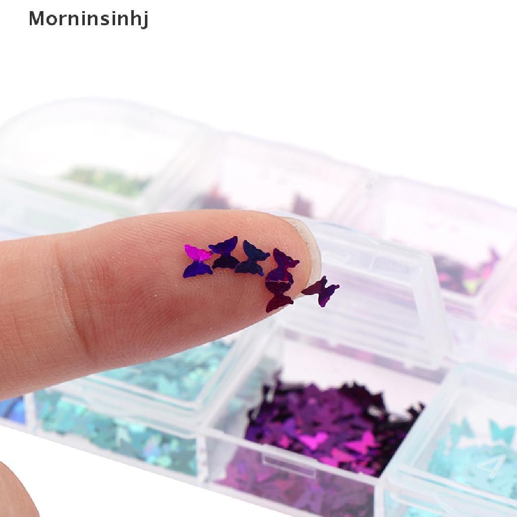 Mornin Sparkly Butterfly Nail Sequin Mix Glitters Flakes Slices Art Dekorasi Tips id