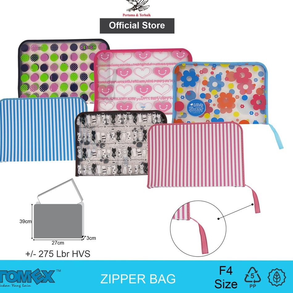 

Gratis Ongkir TOMEX Zipper Bag Motif F4 / Map Zipper / Map Plastik Resleting