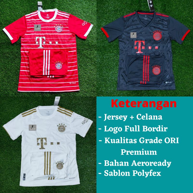 Setelan Jersey Bola Bayern Munchen 2022 2023 Grade Ori Import Baju Sepak Bola Pria