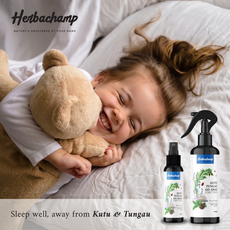 Herbachamp KUTU TUNGAU GO AWAY / Pengusir Kutu Tungau / Bed Fabric Spray Anti Tungau