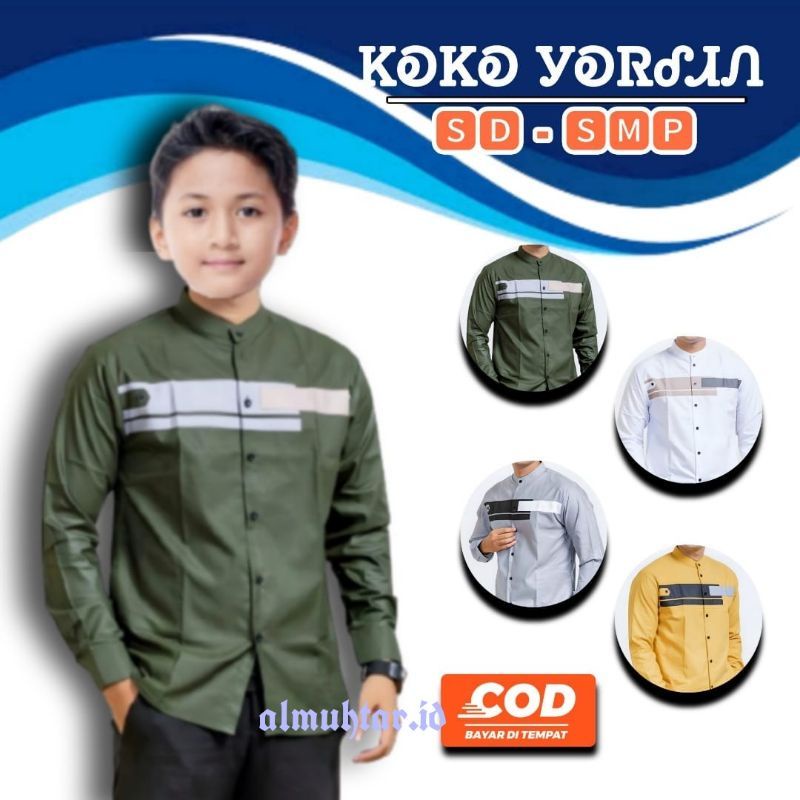 Baju Koko anak SD SMP motif Yordan