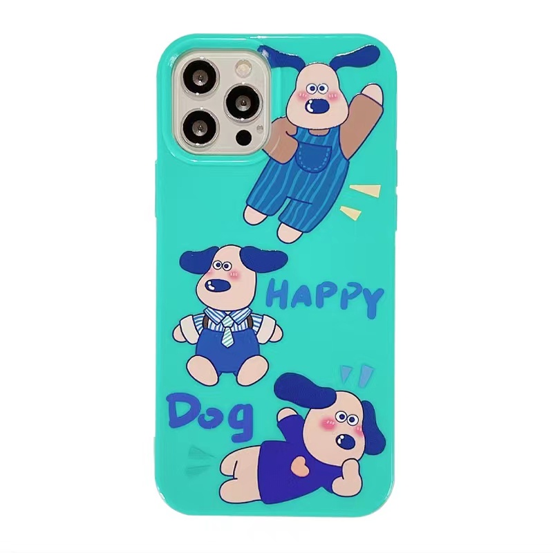 IPHONE Ins Pola Puppy Cocok Untuk Iphone14 14pro 14plus 13 13mini 13pro 13prm iPhone12 7Plus 8Plus Xr XS 13 12mini Pro Max Empat Sudut Casing Ponsel Tahan Guncangan