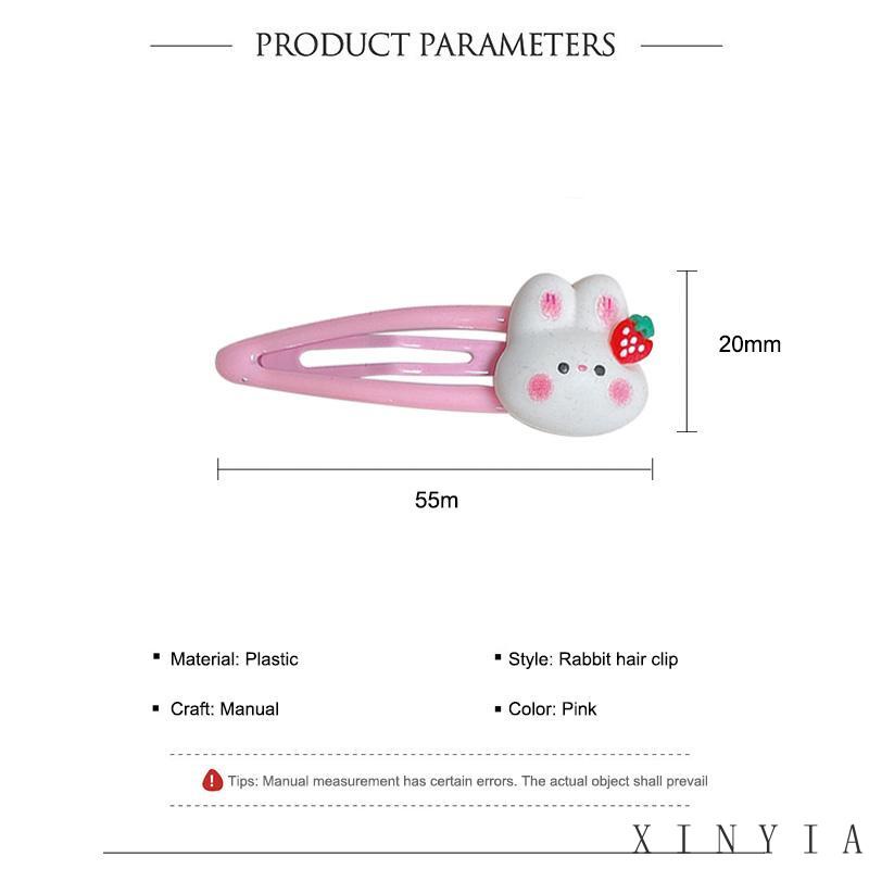 【Bayar di tempat】2023 Gaya Korea Musim Dingin Kartun Strawberry Bunny Jepit Rambut Gadis Manis Lucu Poni Samping Klip Hiasan Kepala