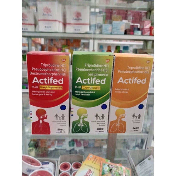 ACTIFED SIRUP 60 ML ( HIJAU/MERAH/KUNING) | OBAT BATUK,FLU &amp; PILEK