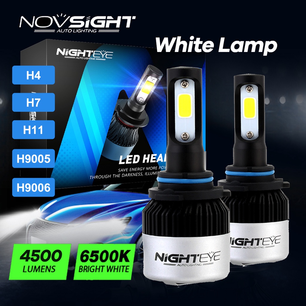 NOVSIGHT A500-S2 LED Headlight Bulbs Super Bright Fog Light/H4/H7 9000LM 72W 3 Years Warranty