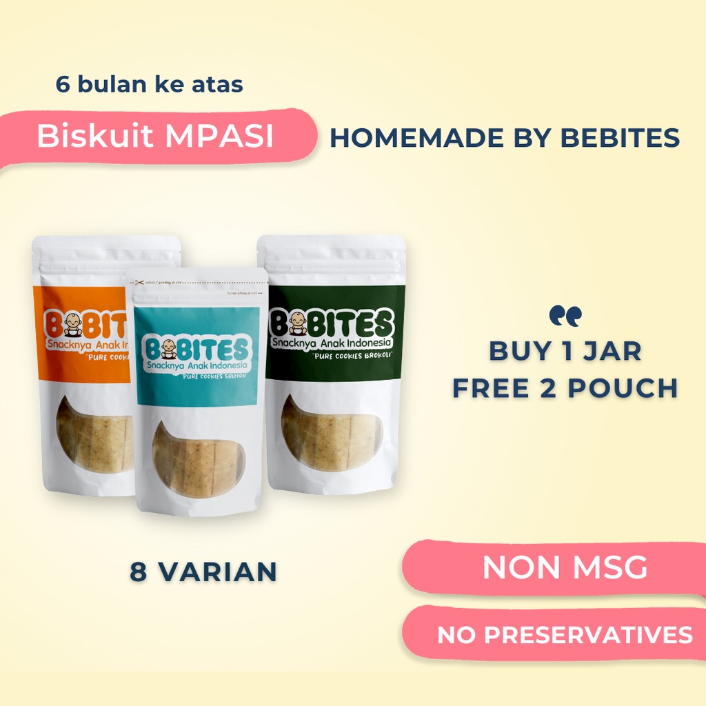 [A1] Snack Cemilan Biskuit Bayi Makanan Camilan Bayi Anak Mpasi Baby 6 Bulan 8 Bulan 1 Tahun Organik Sehat Bebites