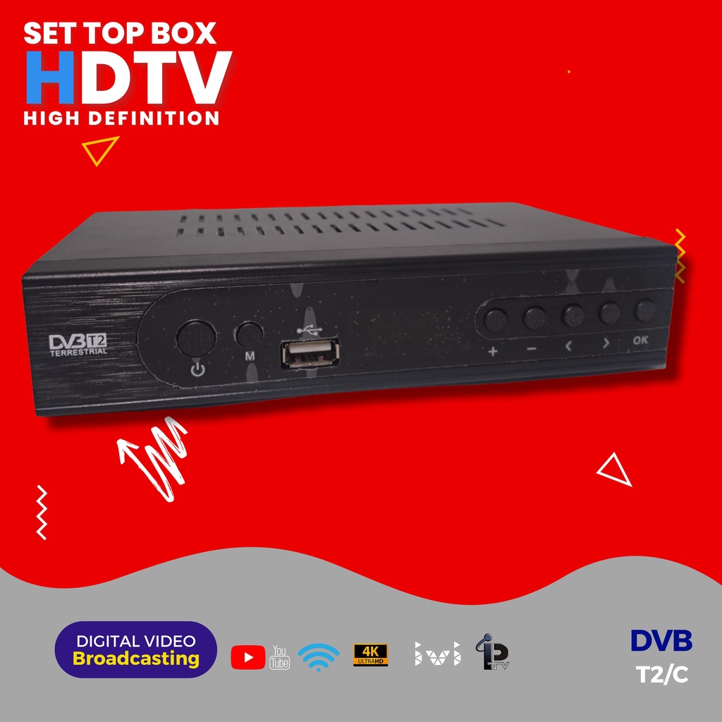 [ READY STOK  ] STB Set Top Box TV Digital Receiver Penerima Siaran Full HD/ STB Wifi Bisa Youtube DVB-T2 (Bisa Dapet Semua Channel )