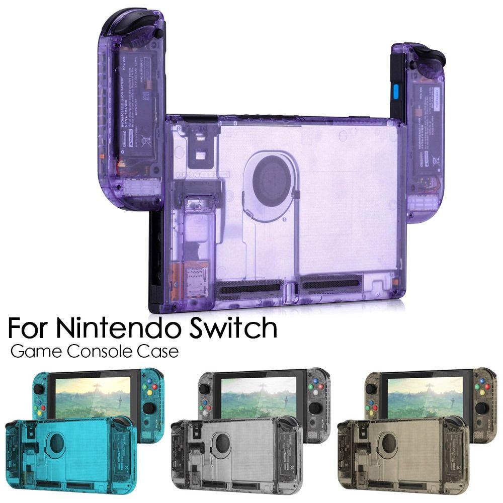 POPULAR Casing Konsol Game Populer Transparan DIY Bagian Pengganti Plat Belakang Untuk Joycon Casing Pelindung Untuk Nintendo Switch