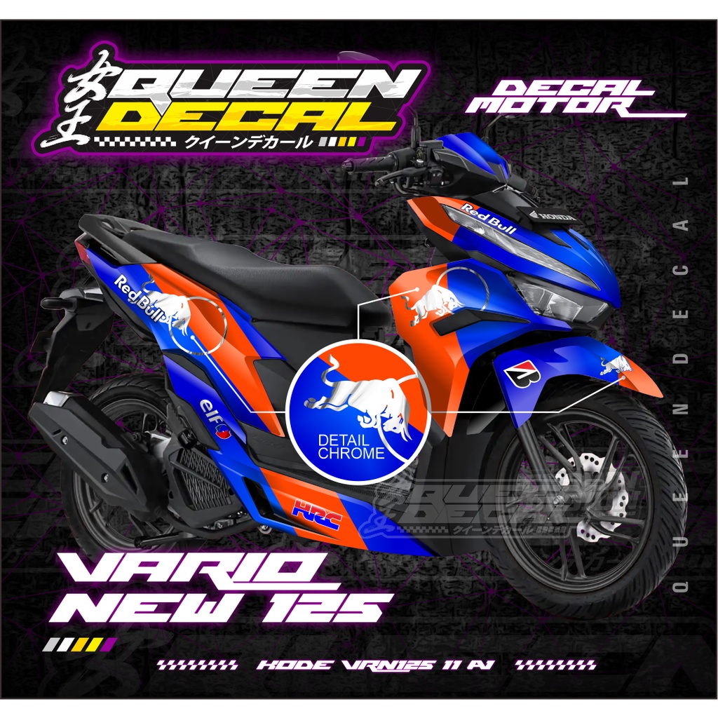 [NEW] DECAL STIKER HONDA VARIO ALL NEW 125 2022 - MOTIF DESAIN BIRU - KODE VRN125