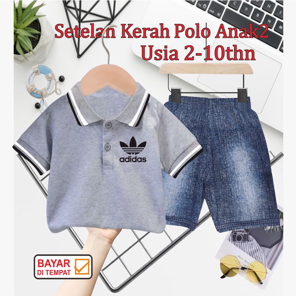 SETELAN ANAK2 KERAH POLO/4D1DZ DIGITAL SABLON