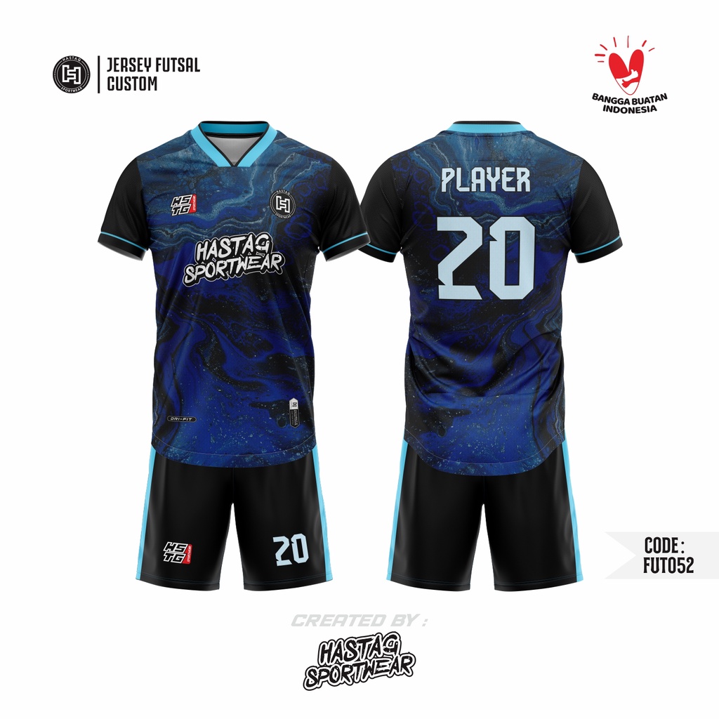 [ BISA SATUAN ] Jersey Baju Futsal Bola Volly Full Printing Custom Design Free Pasang Nama Dan Nomor